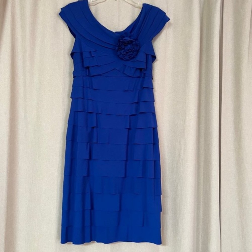 LONDON TIMES Women's Cocktail & Party Dress, Size 6, Electric Blue